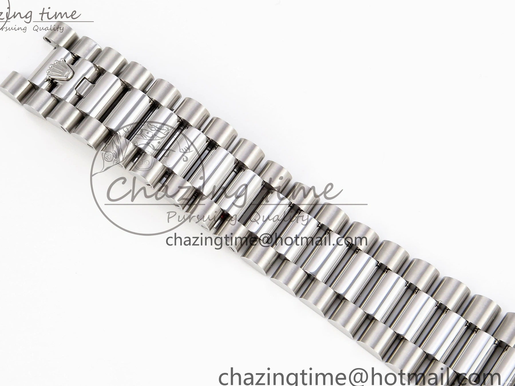 MiroTime 0523 QuickDry DayDate 40 SS GSF Gain Weight Blue Roman Dial Diamonds Bezel on President Bracelet A 1917